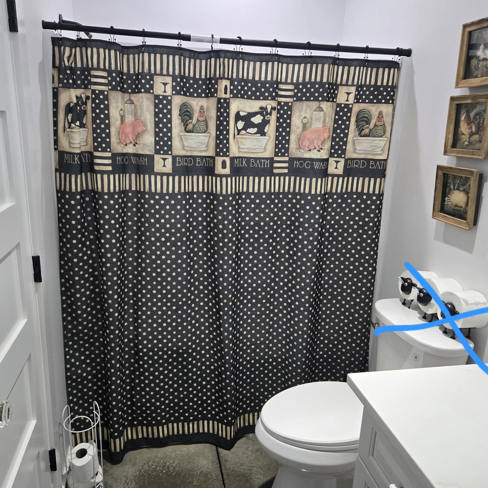 Polka Dot Shower Curtain - Black and Cream